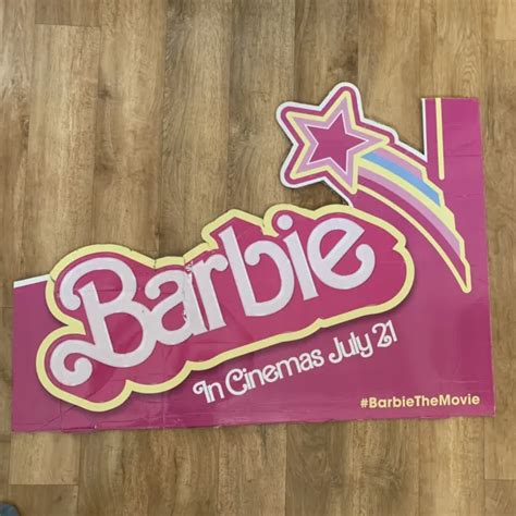 THE BARBIE MOVIE Logo 2023 Cinema Cardboard Promotion Mattel Damaged $60.94 - PicClick