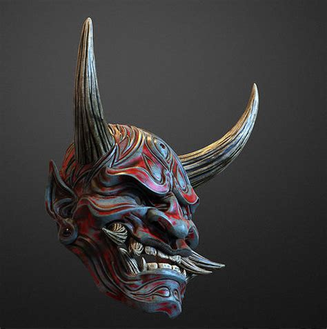 Japanese Cyberpunk 77 Hannya Mask Oni Demon Mask 3D Printed Samurai ...