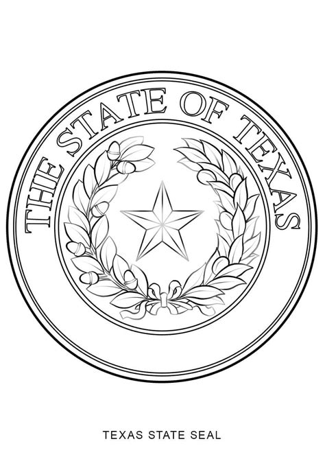 Texas State Seal coloring page - Download, Print or Color Online for Free