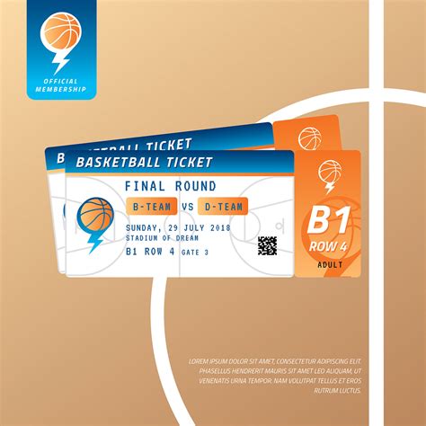 Basketball Game Ticket Template - Printable Word Searches