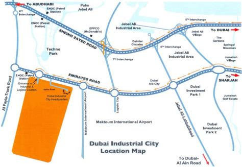 Dubai industrial city map - Map of Dubai industrial city (United Arab Emirates)