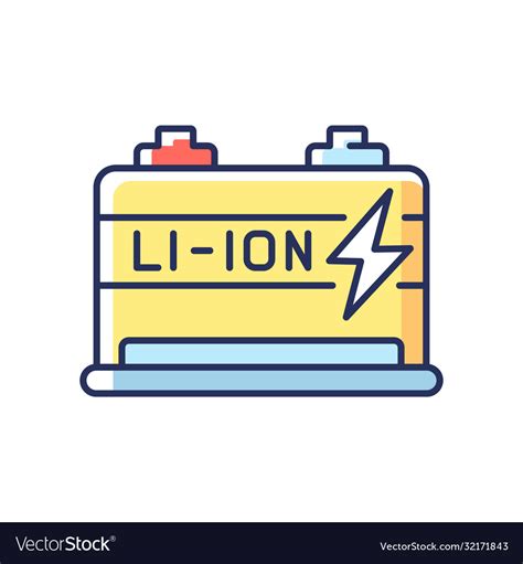 Lithium ion battery rgb color icon Royalty Free Vector Image