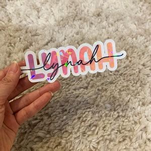 Personalized Name Sticker, Custom Name Sticker, Gradient Color Name Sticker, Holographic Name ...