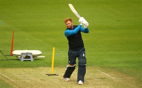 Jonny Bairstow tests out his ankle during batting practice ...