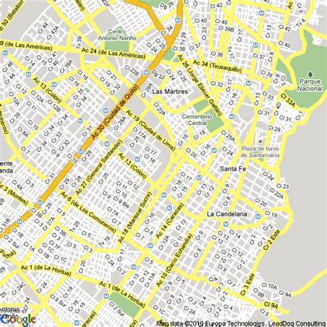 Map of Bogota, Colombia | Hotels Accommodation