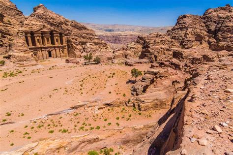 Free Climbing the Monastery in the City of Petra, Jordan