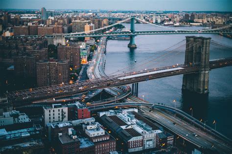 Online crop | Brooklyn and Manhattan Bridges, New York, city, New York ...