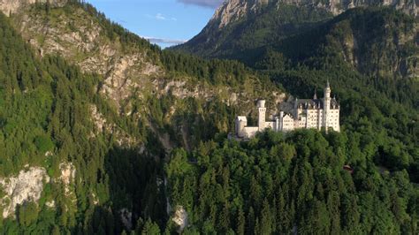 Neuschwanstein Castle Bavarian Alps Germany. Aerial FPV drone flights. Stock Video Footage 00:17 ...