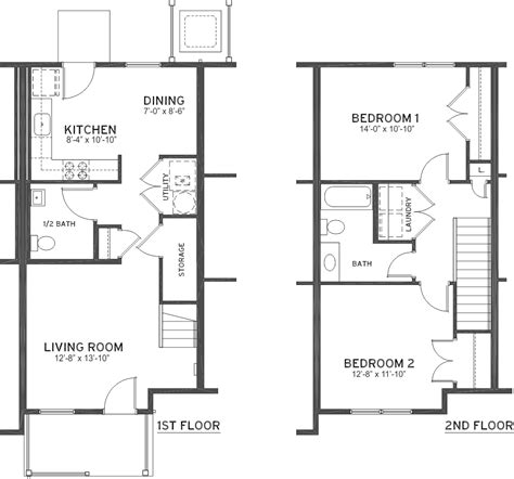 2 Bedroom - 1 1/2 Bath Townhome - Ashland Place TownhomesAshland Place ...