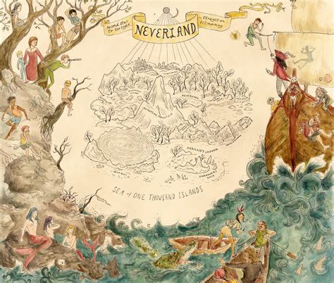 Illustrated Maps: Neverland Neverland Nursery, Disney World Map, Peter ...