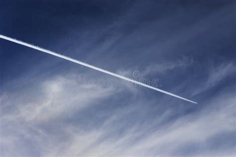 Wake of a plane stock image. Image of condensation, steam - 42344745