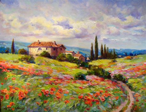 Landscape In Italy. Tuscany., Painting by Vladimir | Artmajeur