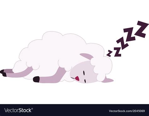 White sheep sleeping Royalty Free Vector Image