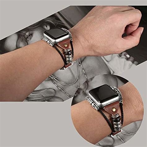 Leather Bands Compatible Apple Watch Band Series 4 & 5 44mm, Series 3/2 ...