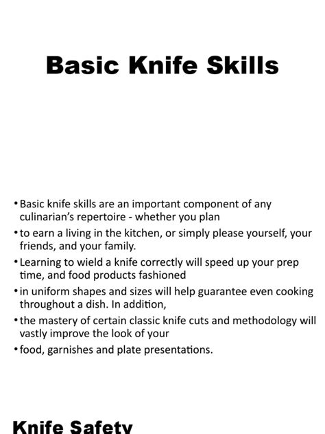 Basic Knife Skills | PDF | Knife | Melee Weapons