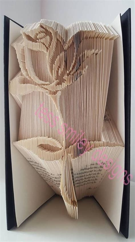 Papercraft Mark With Instructions Measure Fold Rose book folding art ...