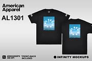 Black American Apparel Tshirt Mockup