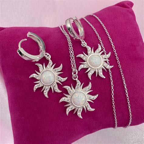 Sun Set,925 Sterling Silver,sun Necklace,sun Earrings,sun Bracelet ...