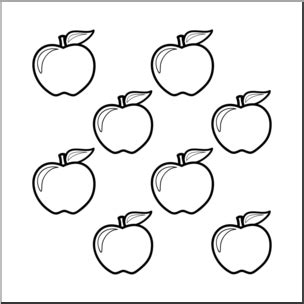 Clip Art: Apples: Color Group B&W – Abcteach