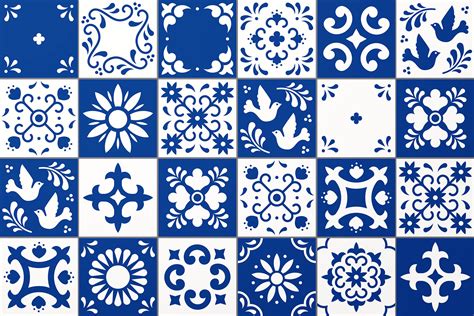 Mexican Talavera Tiles Patterns Set By Krolja | TheHungryJPEG