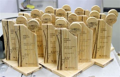 Wood Trophies, Trophies And Medals, Wooden Award, Identity Card Design, Trophy Display, Award ...