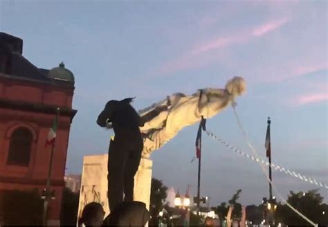 Independence Day: Protesters pull down Christopher Columbus' statue in US