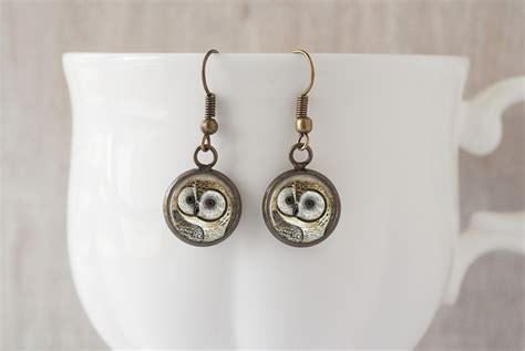 Owl Dangle Earrings Owl Drop Earrings Owl Earrings Owl - Etsy