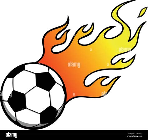 Soccer Ball with Flames- An Illustration of a Soccer Ball with Flames Stock Vector Image & Art ...