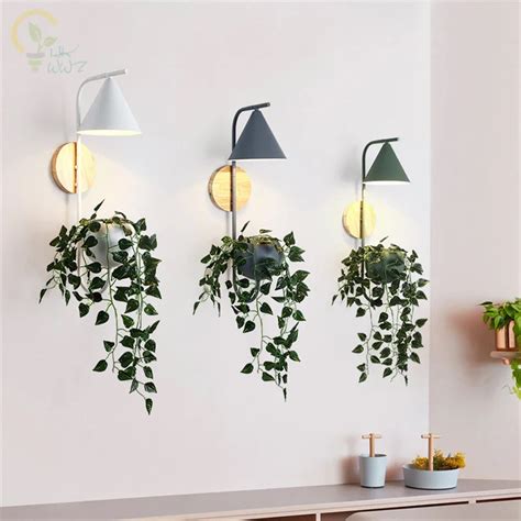 Nordic LED Wall Lights For Living Room Plants Decorative Wall Lamp ...