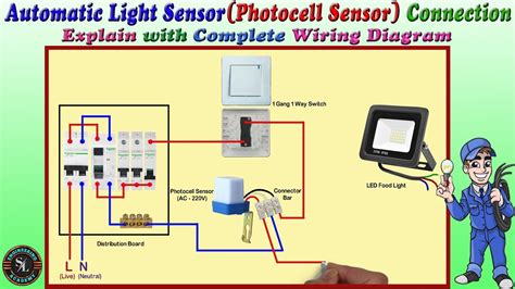 Automatic Light Sensor Switch or Photocell Sensor Connection / Automatic Day & Night On & Off ...