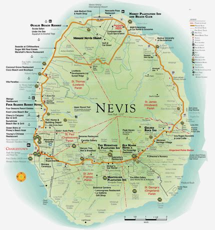 The Essential Nevisian Journey Map | Nevis Visitor's Guide and Map for ...