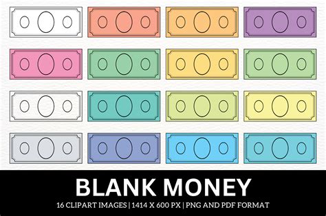 Blank Money Template Cliparts Graphic by atlasart · Creative Fabrica