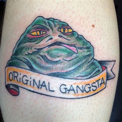 Jabba the Hutt Star Wars tattoo by Jon Reed. All Saints Tattoo Austin TX | Saint tattoo, Star ...