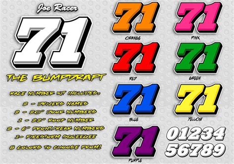 bump-draft-race-car-number-designs | Race cars, Lettering, Graphic ...