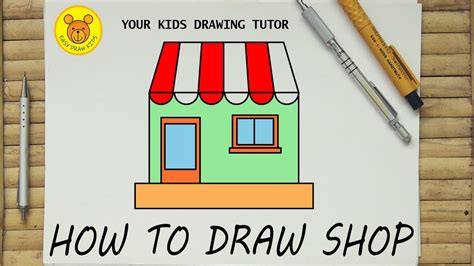 How to draw Shop | Kids Easy Draw | Shop drawing for kids - YouTube