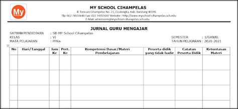 Contoh Jurnal Mengajar Guru Terbaru - Riset