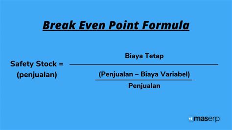 BEP Adalah Break Even Point. Ini Rumus dan Contohnya!