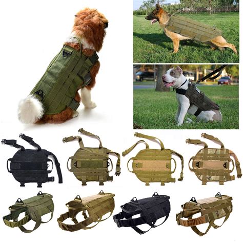 Tactical k9 dog military police molle vest nylon service canine dog harness xl Sale - Banggood.com