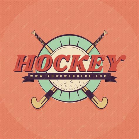 Free Vector | Hand drawn field hockey logo template