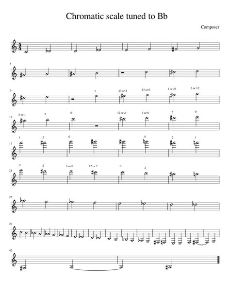 Chromatic scale Bb sheet music for Trumpet download free in PDF or MIDI