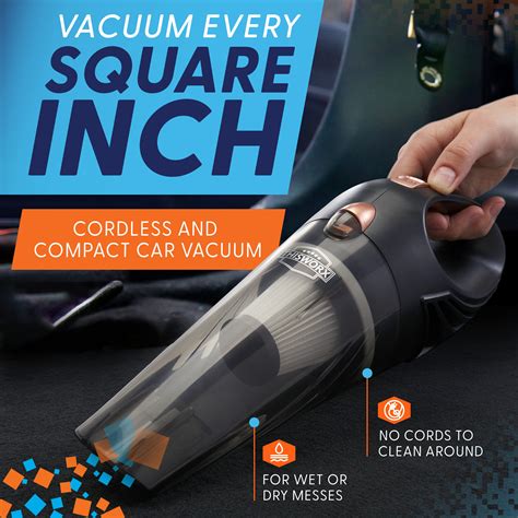 ThisWorx Cordless Car Vacuum - Portable, Mini Handheld Vacuum w/Rechargeable Battery and 3 ...