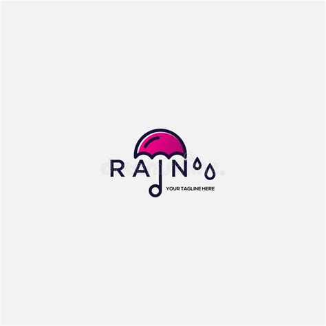 Rain and Umbrella Logo, Typography Logo Stock Vector - Illustration of ...