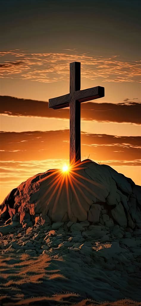 Christian cross Wallpaper 4K, AI art, Sunset, Jesus Cross