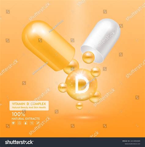 Vitamin D Orange Capsule Treatment Vitamins Stock Vector (Royalty Free ...