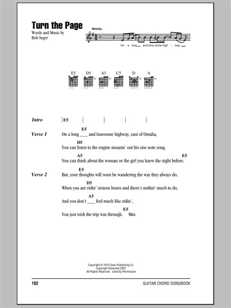 Turn The Page by Bob Seger - Guitar Chords/Lyrics - Guitar Instructor