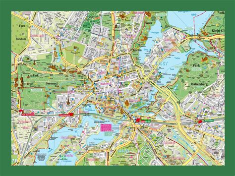 Large map of Potsdam with other marks | Potsdam | Germany | Europe ...