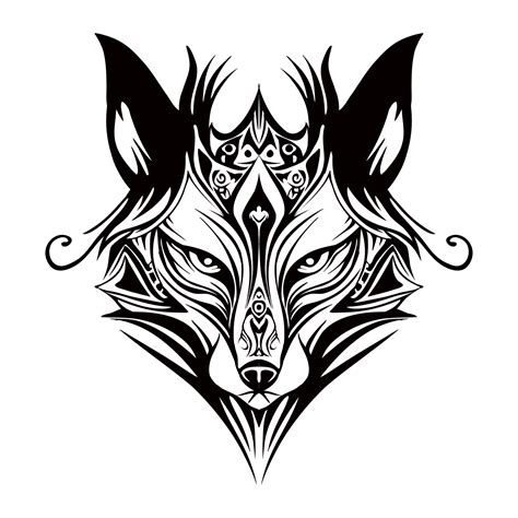 Fox Silhouette tribal Outline Drawing 18990174 Vector Art at Vecteezy