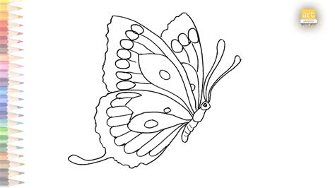 Butterfly drawing outline | How to draw A Butterfly step by step | Butterfly drawing tutorials ...