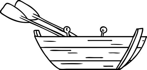 line drawing doodle of a wooden row boat 10202327 Vector Art at Vecteezy