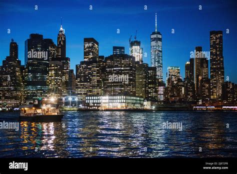 New York City Skyline at night Stock Photo - Alamy